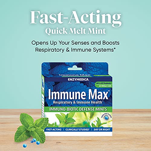 Enzymedica, Immune Max Quick Melt Mints, Probiotics for Respiratory and Immune Support