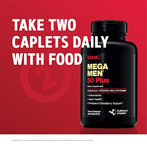 GNC Mega Men 50 Plus Multivitamin 120 Caplets