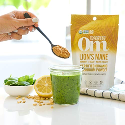 Om Mushroom Superfood Lion's Mane Organic Mushroom Powder 7.05 Ounce