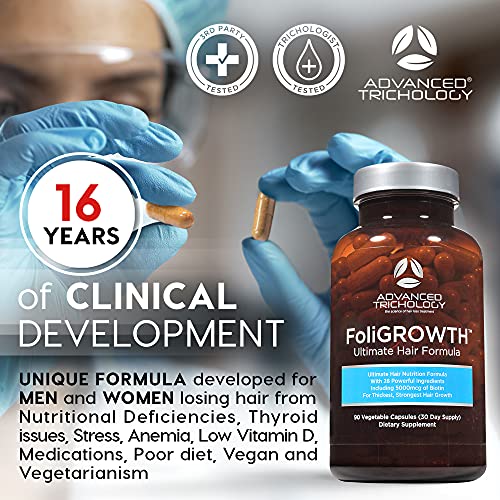 FoliGROWTH™ Hair Growth Supplement for Thicker Fuller Hair 90 Veg Caps