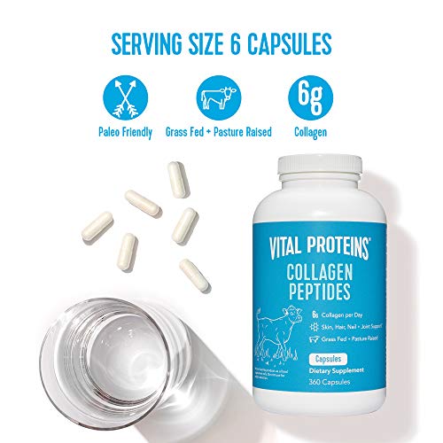Vital Proteins Collagen Pills Supplement (Type I, III), 360 Collagen Capsules