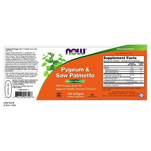 Now Foods: Pygeum & Saw Palmetto Extract, 120 sgels (2 pack)