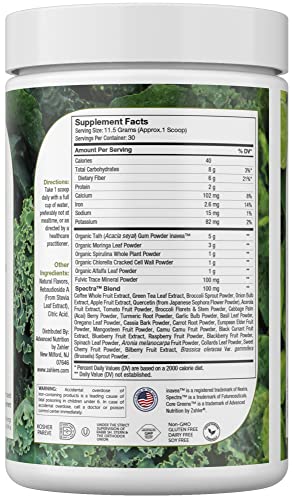 Zahler Core Greens Powder Nutrition Supplements - Superfood Powder - Super Green Juice & Smoothie Mix - Phytonutrient Rich Super Greens Powder with Spirulina, Chlorophyll & More - Kosher Superfood