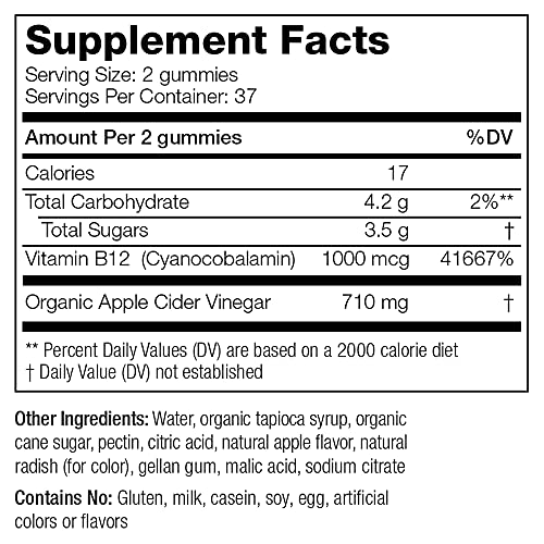 Enzymedica, Apple Cider Vinegar Gummies, Healthy Weight and Digestive Support, 74 Count