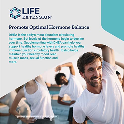 Life Extension DHEA 25 mg – Für Hormongleichgewicht, Immununterstützung, sexuelle Gesundheit und Anti-Aging – Unterstützt Gedächtnis und Stimmung – GVO-frei, glutenfrei, vegetarisch – 100 im Mund aufzulösende Tabletten