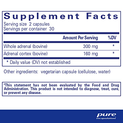 Pure Encapsulations Adrenal | Supplement to Support Healthy Cortisol Levels, Fatigue, Stress Moderation, and Adrenal Gland Function* | 60 Capsules