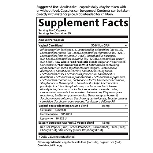 Garden of Life RAW Probiotics Vaginal Care 50 Billion CFU 30 Vegetarian Capsules