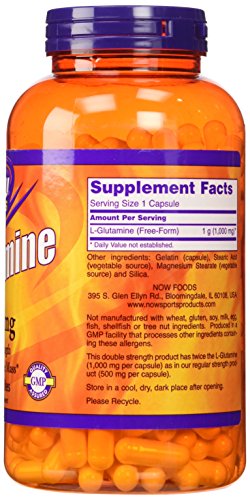 Now Foods L-Glutamine 1000 mg - 240 Capsules