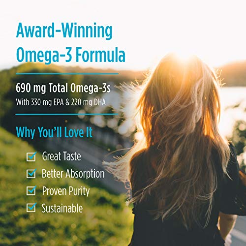 Nordic Naturals Omega-3, Lemon Flavor - 690 mg Omega-3-180 Soft Gels - Fish Oil - EPA & DHA - Immune Support, Brain & Heart Health, Optimal Wellness - Non-GMO - 90 Servings