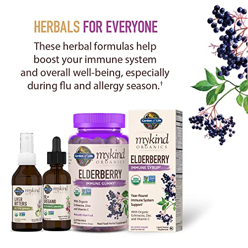 Garden of Life Organics Elderberry Gummies for Adults & Kids 120 Vegan Gluten Free Gummies