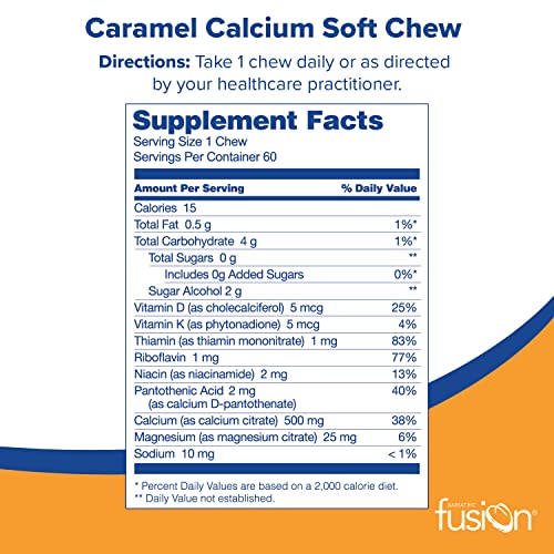 Bariatric Fusion Calcium Citrate & Energy Caramel Soft Chew 60 Count