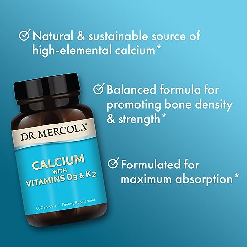 Dr. Mercola Calcium with Vitamins D3 & K2, 30 Capsules