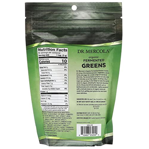 Dr. Mercola Organic Fermented Greens, 9.5 oz (270 g)