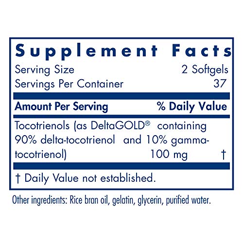 Allergy Research Group - Delta-Fraction Tocotrienols 50 mg - Vitamin E, Heart/Brain - 75 Softgels