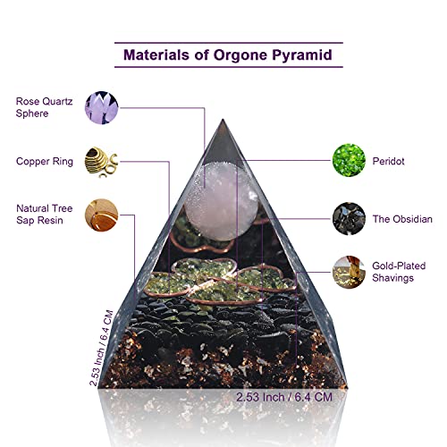 GLOBAL CRYSTAL Four Leaf Clover Rose Quartz Sphere Orgonite Pyramid Chakra Reiki Healing Meditation Orgone Pyramid