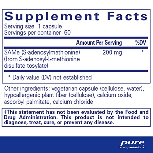 Pure Encapsulations Same | S-Adenosylmethionine Supplement to Support Joint Comfort, Liver, and Cognitive Function* | 60 Capsules