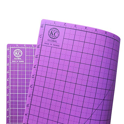 KC GLOBAL A2 (25"x19") Professional Grade Self-Healing Cutting Mat (Purple) - Odor-Free, Double-Sided, eco-Friendly, Durable. Premium Desk mat for Crafting, Sewing, Quilting and Art Projects