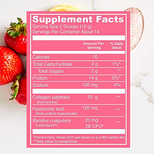 Vital Proteins Beauty Collagen Peptides Strawberry Lemon - 9.6oz