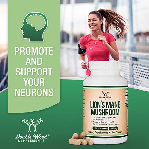 Double Wood Supplements Lions Mane Mushroom 120 Capsules 2 Month Supply