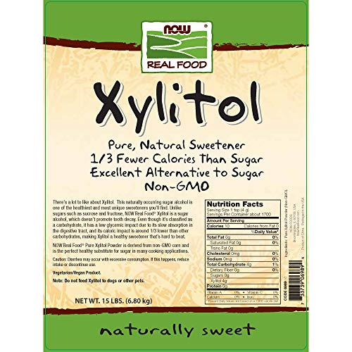 NOW Foods, Xylitol, Pure with No Added Ingredients, Keto-Friendly, Low Glycemic Impact, Low Calorie, 15-Pound (Packaging May Vary)