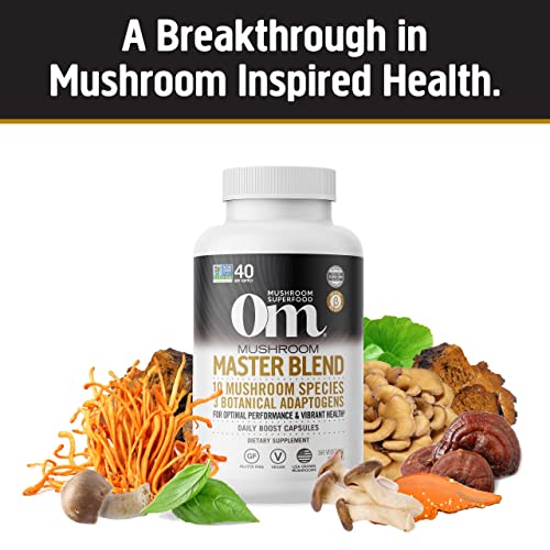 Om Mushroom Superfood Master Blend Mushroom Capsules 160 Count