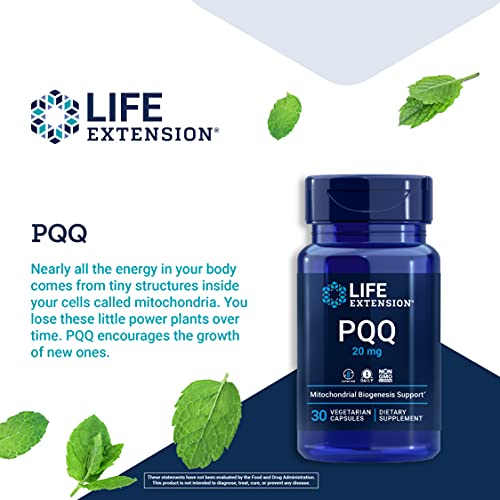 Life Extension PQQ (Pyrroloquinoline Quinone) 20mg  30 Vegetarian Capsules