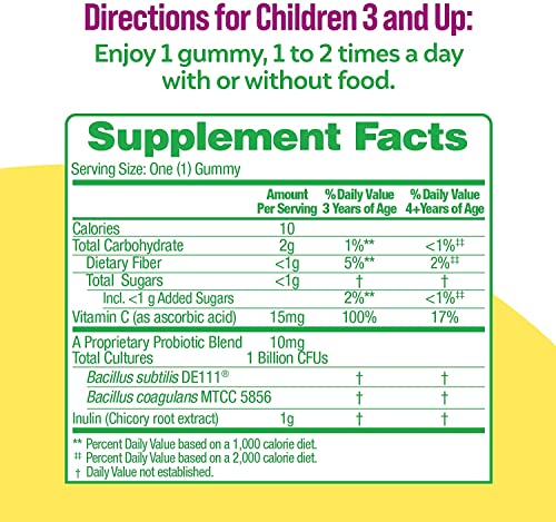 Culturelle Daily Probiotic for Kids + Veggie Fiber Gummies 60 Count