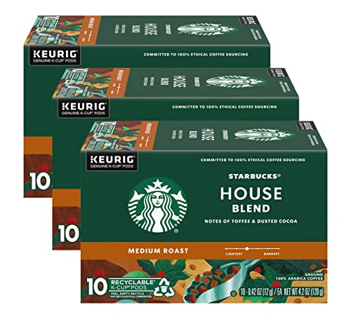 3 Pack Starbucks Coffee K-Cup Pods House Blend 10 CT/Box