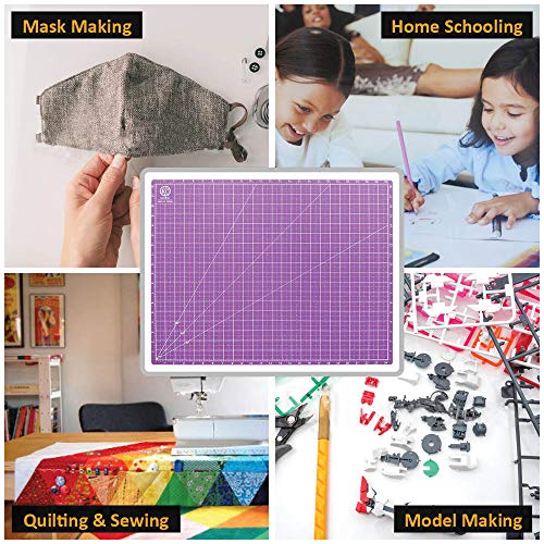 KC GLOBAL A2 (25"x19") Professional Grade Self-Healing Cutting Mat (Purple) - Odor-Free, Double-Sided, eco-Friendly, Durable. Premium Desk mat for Crafting, Sewing, Quilting and Art Projects