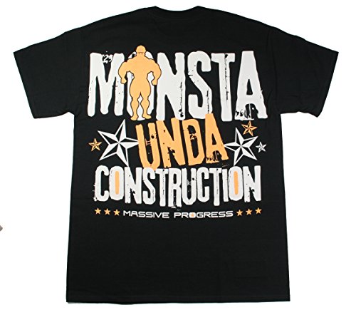 Monsta Men's Unda Construction 100% Cotton Short Sleeve T Shirt Medium 38-40" Chest Black