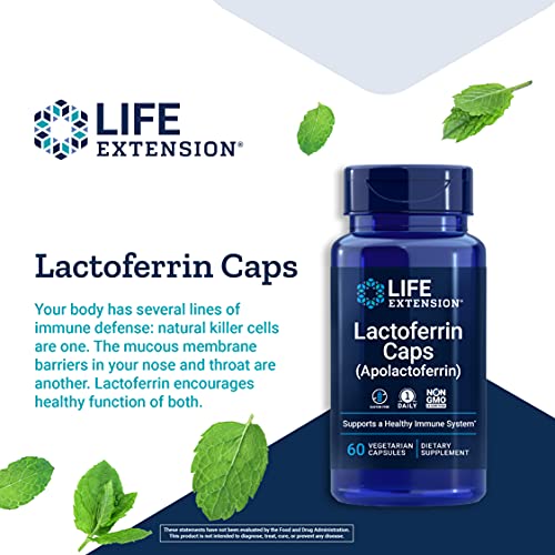 Life Extension Lactoferrin Caps - Apolactoferrin 60 Vegetarian Capsules