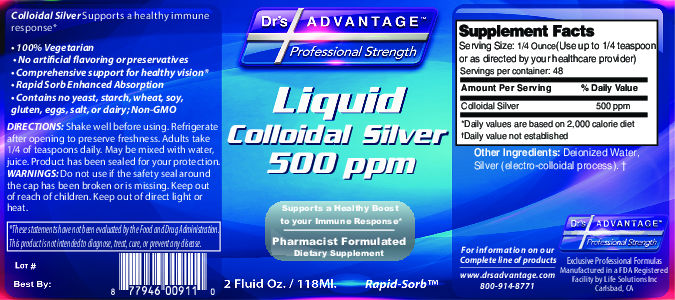 Dr.'s Advantage Colloidal Silver 500 ppm 2 oz