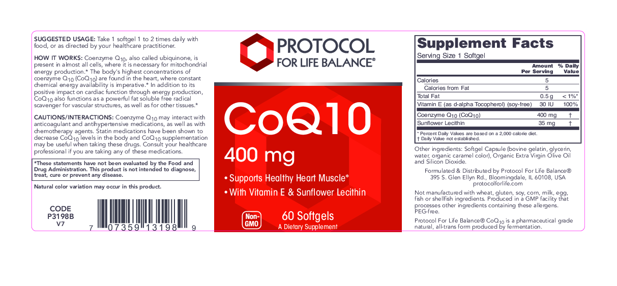 Protocol For Life Balance CoQ10 400 mg 60 gels