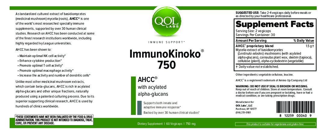 QOL Labs ImmunoKinoko 750 mg 60 vcaps