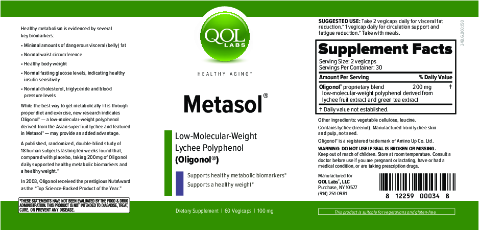 QOL Labs Metasol 100 mg 60 Vegicaps