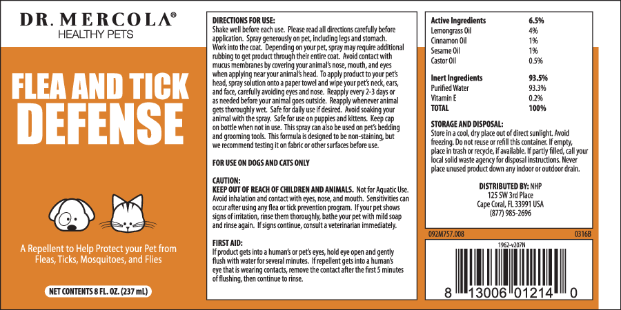 Dr. Mercola Flea and Tick Defense Spray 8 fl oz