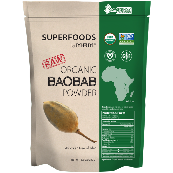 Metabolic Response Modifier Raw Organic Baobab Fruit Powder 8.5 oz