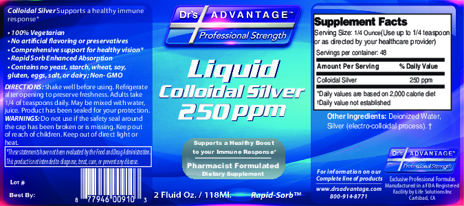 Dr.'s Advantage Colloidal Silver 250 ppm 2 oz