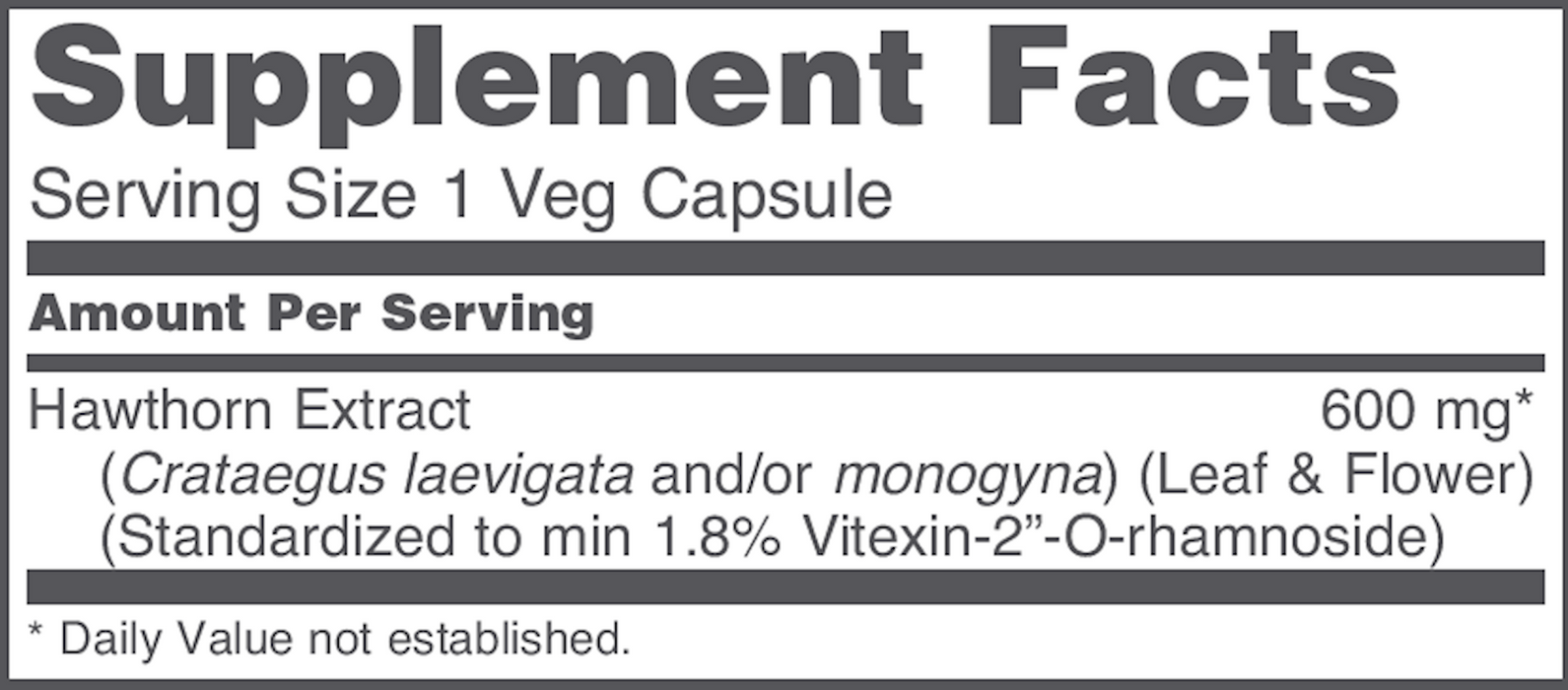 Protocol For Life Balance Hawthorn Extract 600 mg 60 vegcaps
