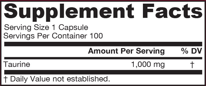 Jarrow Formulas Taurine 1000 mg 100 caps