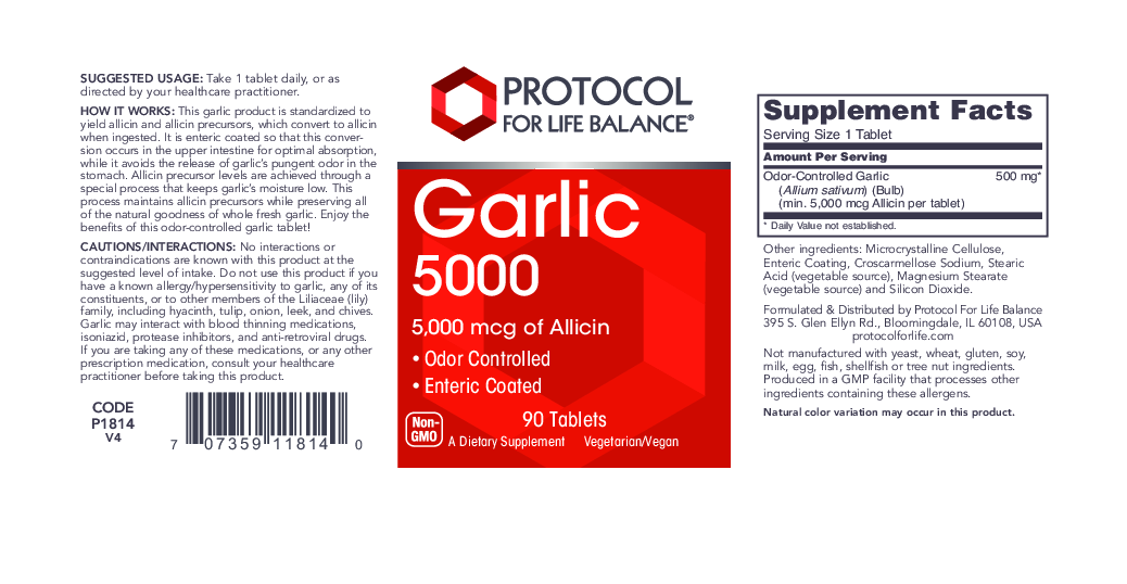 Protocol For Life Balance Garlic 5000 Enteric 90 tabs