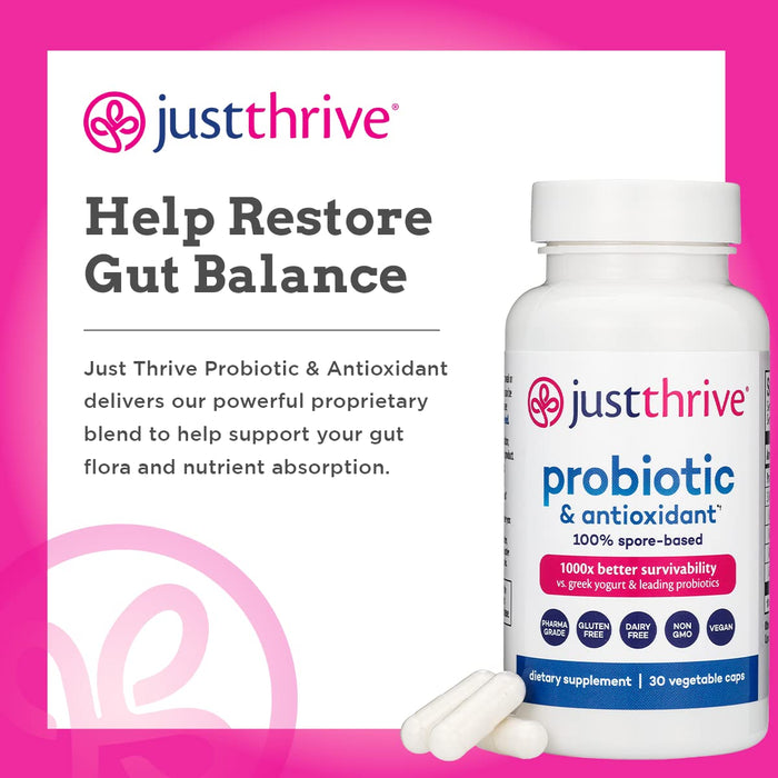 Just Thrive: Probiotic & Antioxidant - 30 Veg Capsules