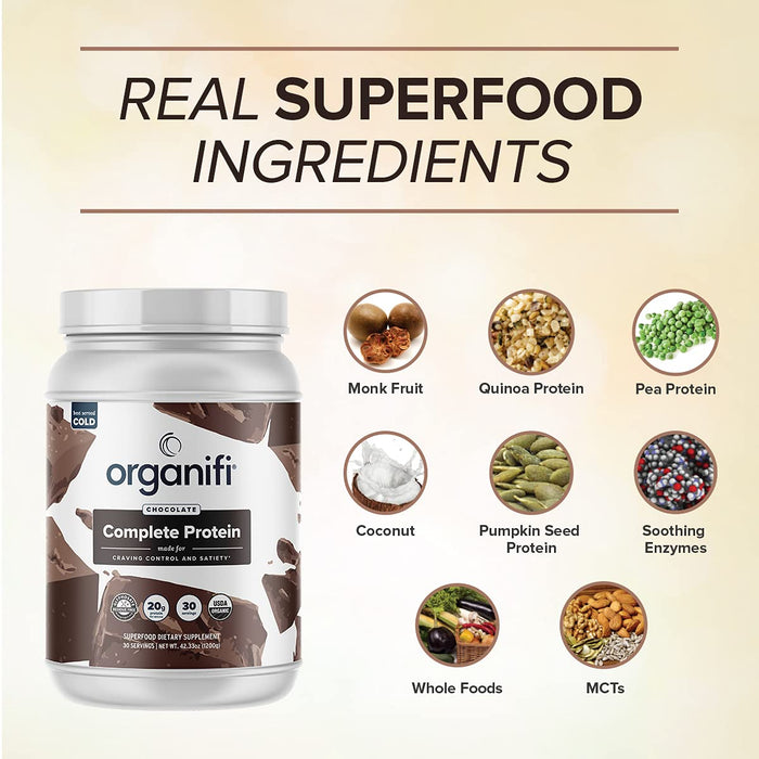 Organifi: Complete Protein Chocolate Flavor  30 Day Supply