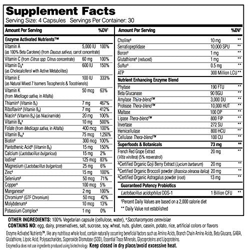 Enzymedica, Enzyme Nutrition Men's Multivitamin, Supports Immune and Heart Health, 120 Capsules