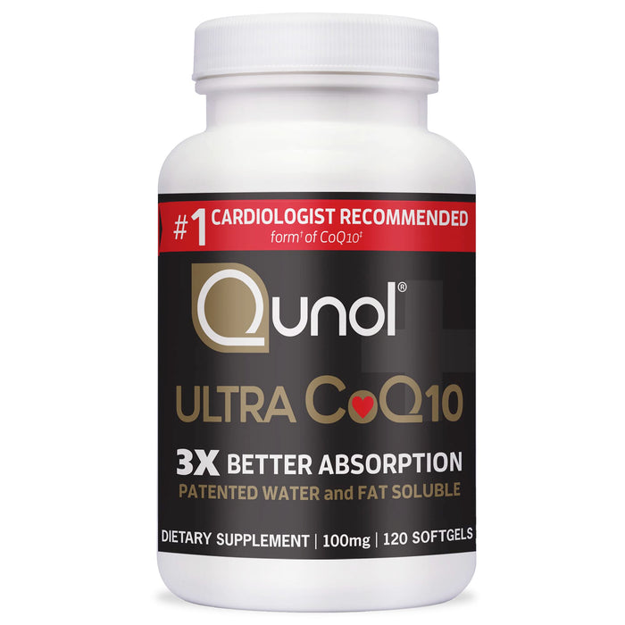 Qunol Ultra CoQ10 100mg, 120ct Softgels 3X Better Absorption Natural Supplement Form of Coenzyme Q10