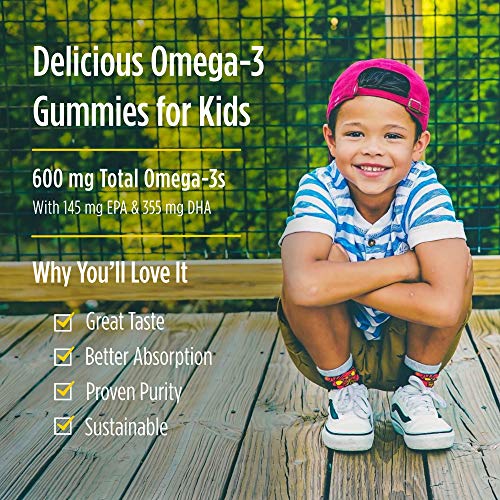 Nordic Naturals Children's DHA Gummies, Tropical Punch - 30 Gummies - 600 mg Total Omega-3s with EPA & DHA - Brain Development, Learning, Healthy Immunity - Non-GMO - 30 Servings