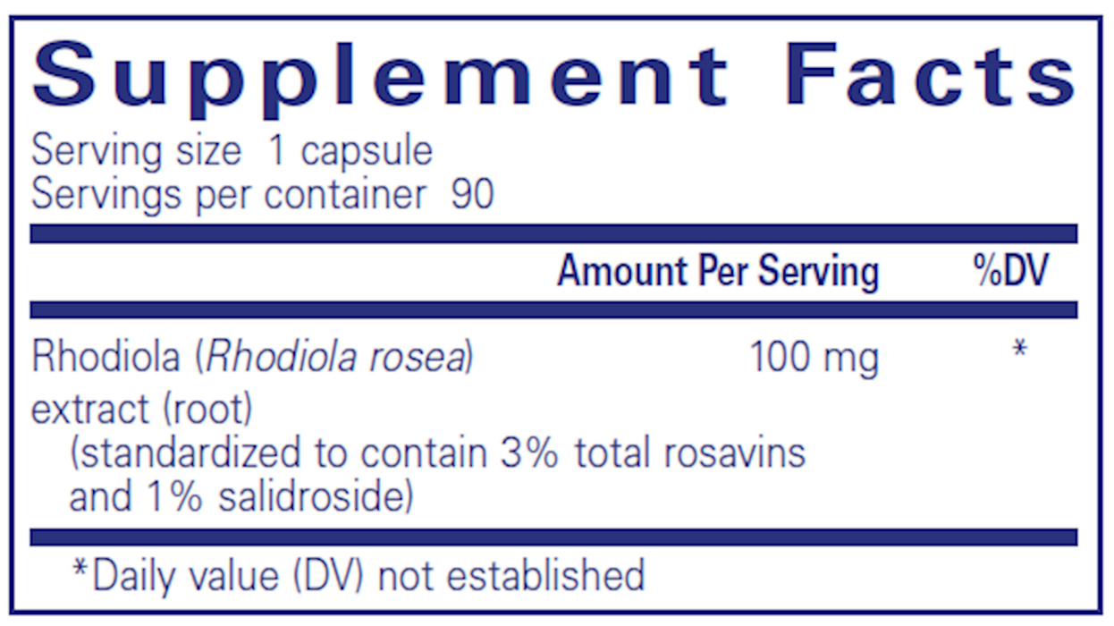 Pure Encapsulations Rhodiola Rosea 100 mg
