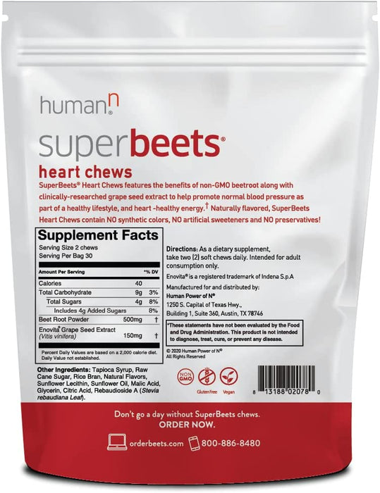 HumanN SuperBeets Heart Chews 60 Count