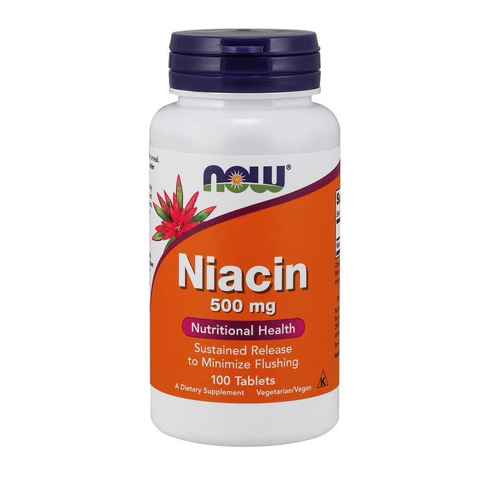 NOW Supplements, Niacin (Vitamin B-3) 500 mg, Sustained Release, Nutritional Health, 100 Tablets