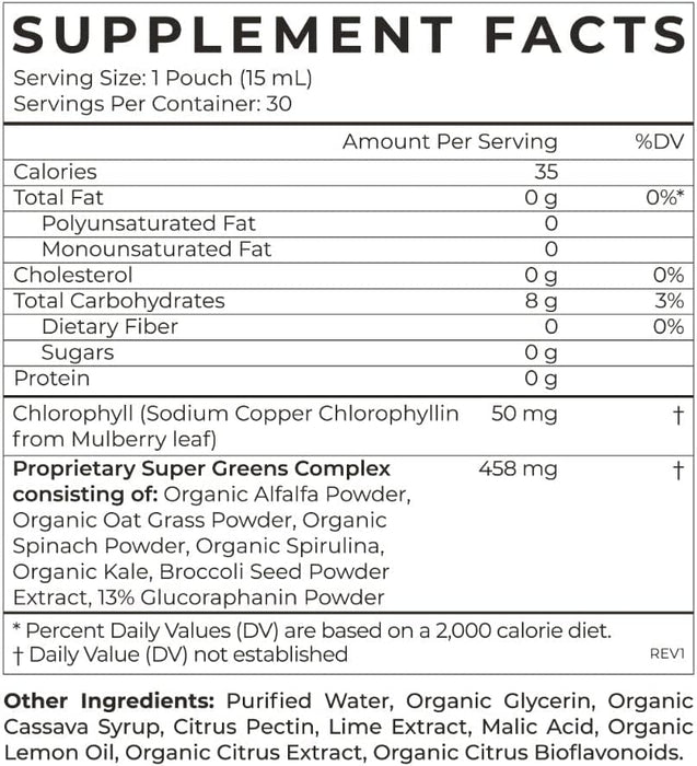 CYMBIOTIKA Super Greens Supplement 30 Pack Vegan Superfood